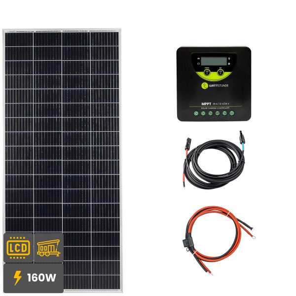 160W Solar Inselanlage Bausatz WATTSTUNDE® 20 A 90 V Solar Laderegler WLR.BT 20.90 MPPT