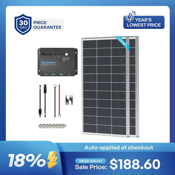 200W 12V Starter Solar Panel Kit