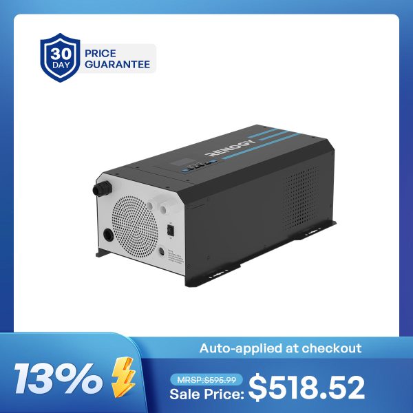 2000W 12V Pure Sine Wave Inverter Charger w/ LCD Display