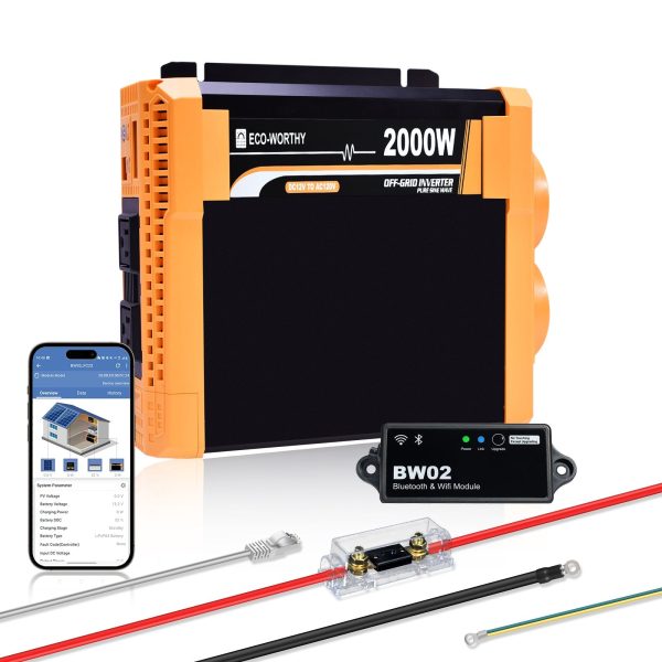 ECO-WORTHY 2000W Pure Sine Wave Inverter 12V to 120V AC with USB & Remote