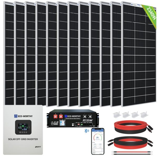 2340W 48V (12x195W) Complete MPPT Off Grid Solar Kit