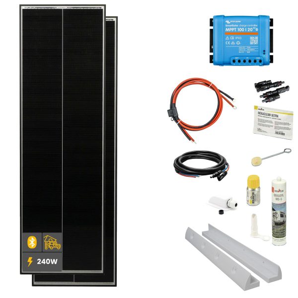 240 W HV SOLA Frame Black Wohnmobil Komplettset Weiß