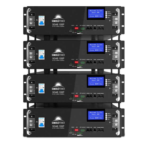 4 X 48V 100AH Server Rack LiFePO4 Lithium  Battery SG48100P UL1973  UL9540A