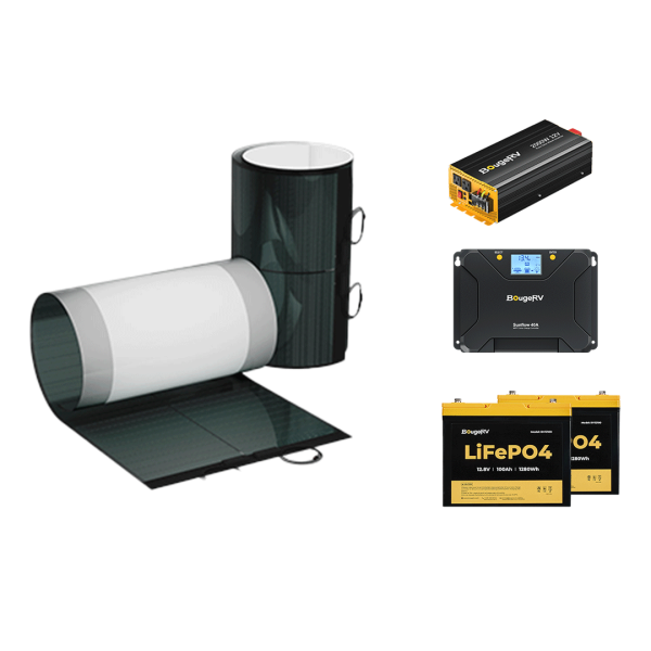BougeRV 400 Watt 12V CIGS Flexible Solar System Kit(Adhesive)
