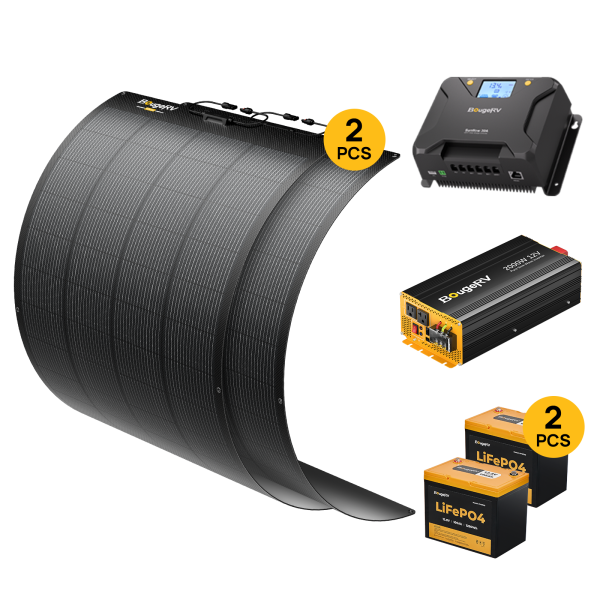 BougeRV 12V 400 Watt Flexible Solar System Kit