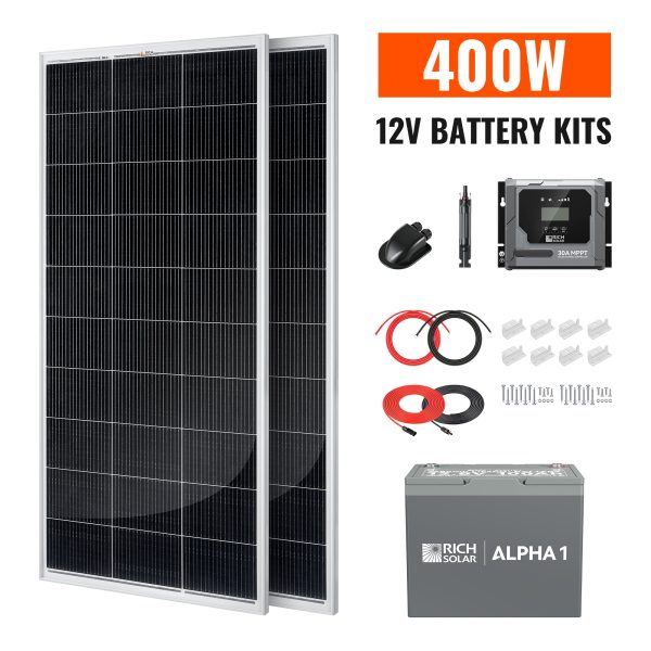 400W Solar Kit with Battery | Solar + Energy Storage Kit for RVs, Vans & Off-Grid Applications