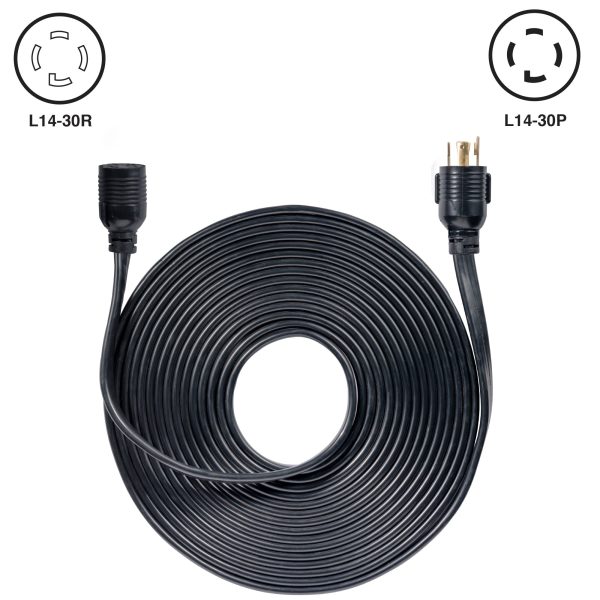50′ Generator Cord: 30A 120V L14-30P to L14-30R