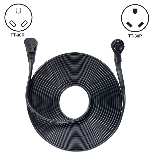 50′ Generator Cord: 30A 120V TT-30P to TT-30R