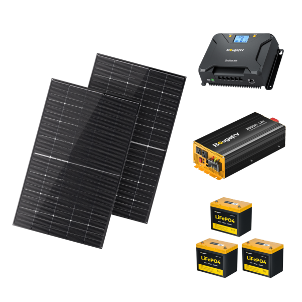 BougeRV 600W 12V Rigid Solar System Kit