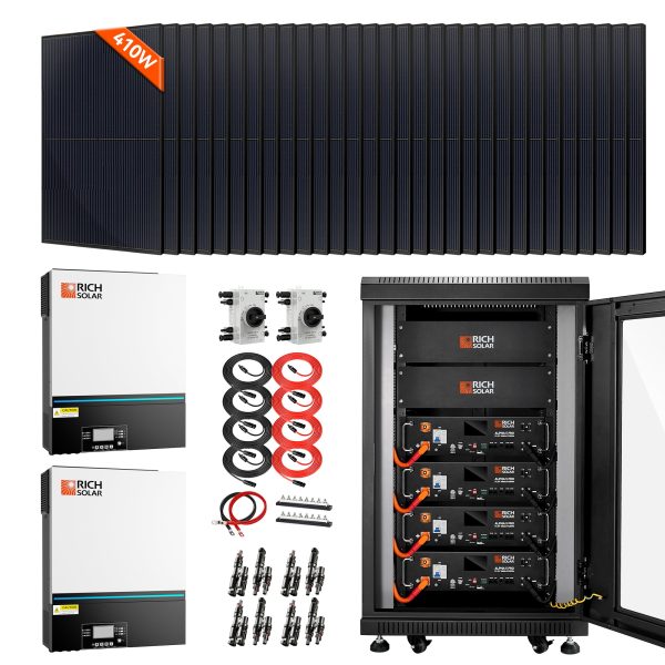 Complete Off-Grid Solar Kit | 30 x MEGA 410 | 13,000W 120/240V Output | 48VDC
