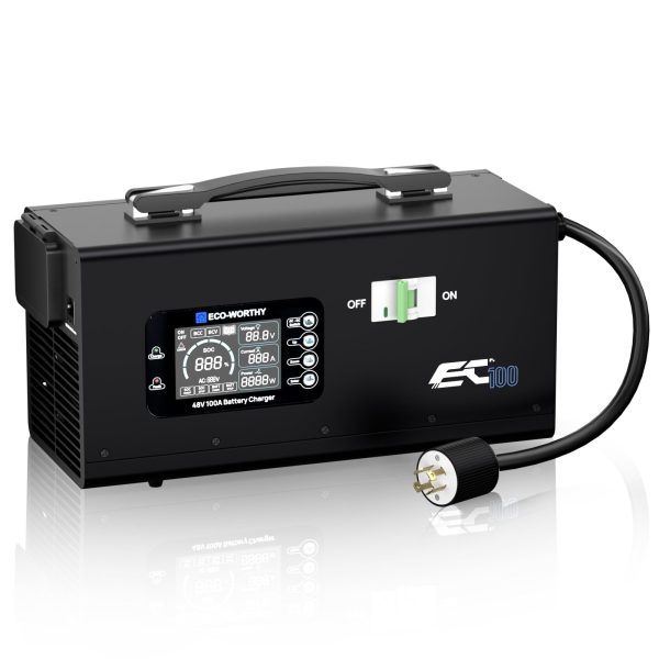 EC100 48V 100A Battery Charger | 5.78KW Max Output | Soft Start |120V 240V AC Input