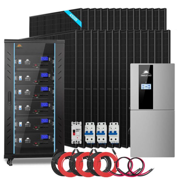 Hybrid Solar Kit 11.4KW 48V Split Phase 30.72KWH Lithium Battery 28 X 450 Watt Solar Panel (Optional) SGH-11N3E