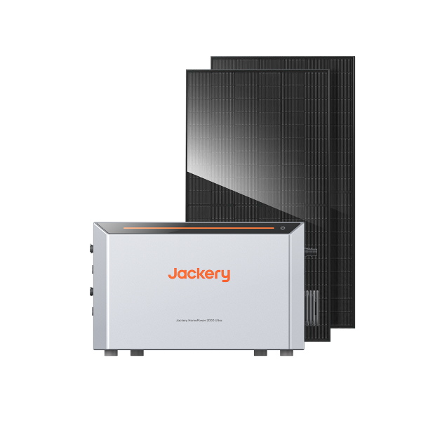 Jackery HomePower 2000 Ultra mit Speicher (500 Wp bifazialen Solarmodulen)