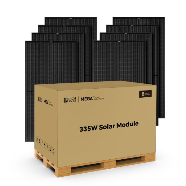 MEGA 335 PRO ONYX | 335 Watt Solar Panel | Premium Grid-tie or Off-grid Solar Panel for Residential, Commercial, Agriculture | 25-Year Output Warranty