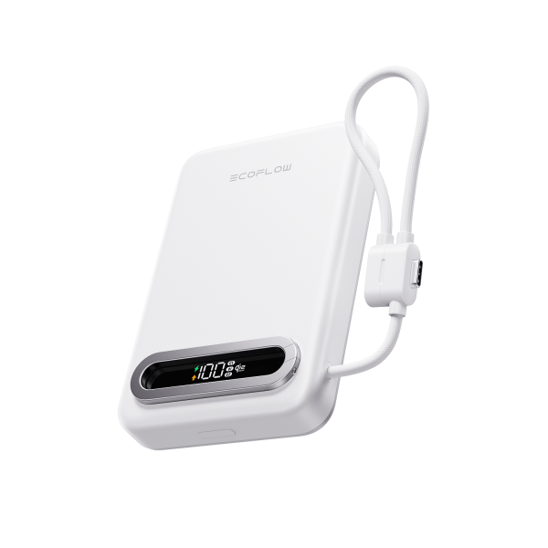 EcoFlow RAPID Mag Qi2.2 Magnetic Power Bank (10,000mAh, 25W, Built-in USB-C Cable)