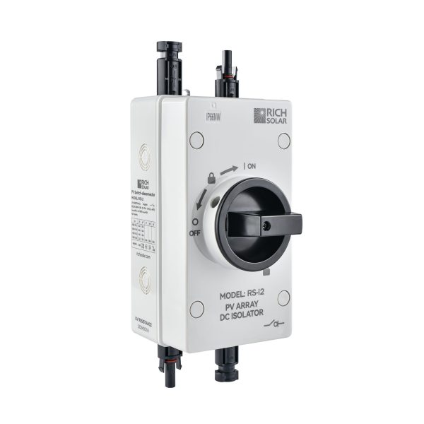 Solar PV DC Quick Disconnect Switch | Solar Array DC Quick Disconnect Switch | 1500 Volt 55 Amp | 2 Pole 1 String | Easy to Install