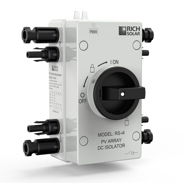 Solar PV DC Quick Disconnect Switch | Solar Array DC Quick Disconnect Switch | 1500 Volt 55 Amp | 4 Pole 2 Strings | Easy to Install
