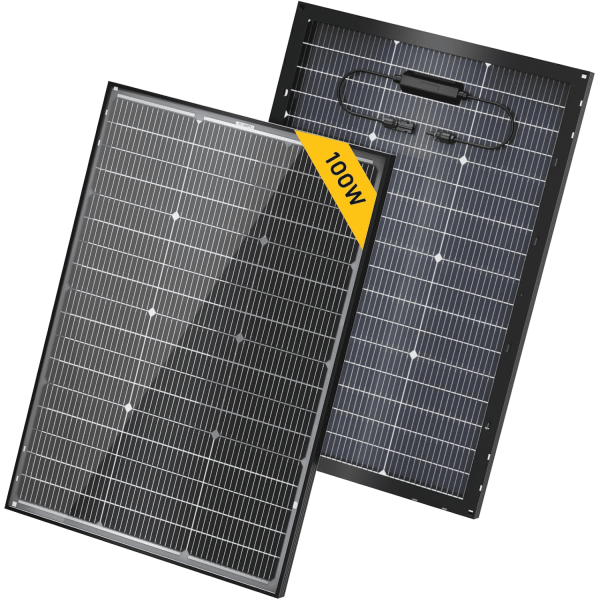 BougeRV 16BB N-Type 12V/24V 100 Watt Bifacial Solar Panel